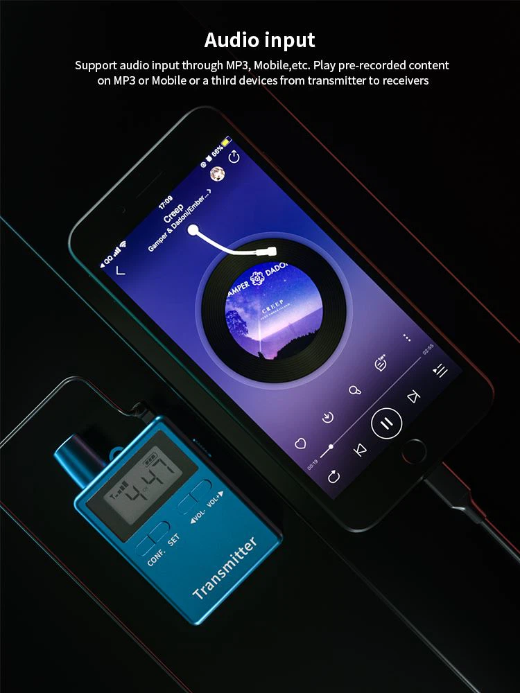 The Translation Equipment for Churches supports playing mobile audio Equipo de traducción para iglesias(图5)